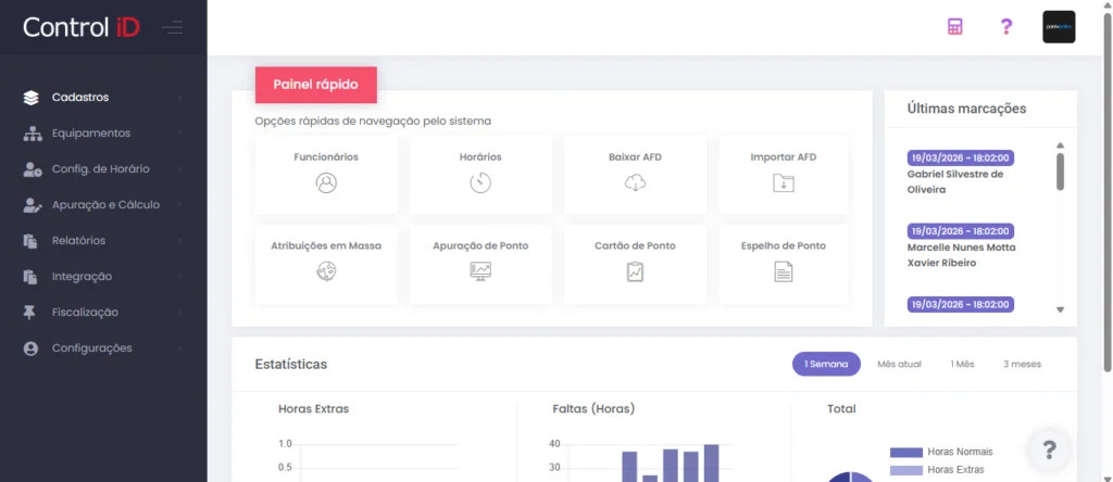 tela do aplicativo de ponto RHiD com registro de jornada e geolocalização